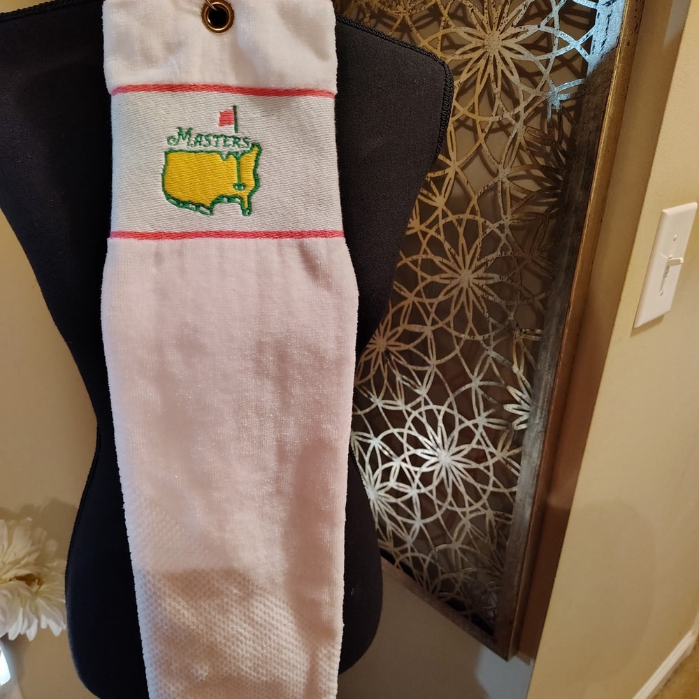 White Golf Towel with Masters Logo